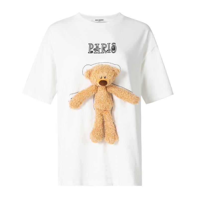 服饰13demarzo胸前小熊白t恤dmz030ts012whitem码白时尚百搭返回商品