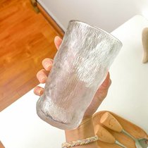 杯子ins冰川纹带把手高颜值玻璃杯果汁杯饮料冷饮杯家用女喝水杯(高款【330ml】)