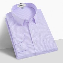 啄木鸟(TUCANO)夏季男式时尚细条纹色织衬衫抗皱亲肤男士衬衫42紫 色织抗皱亲肤衬衫