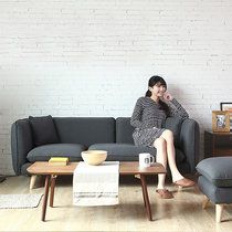 忆斧至家 北欧小户型布艺沙发日式简约现代客厅卧室咖啡厅单人双人三人沙发(深灰色 小三人位（1.8m）)