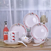 餐具套装盘景德镇陶瓷器卡通韩式26头陶瓷家用碗具创意碗碟套装