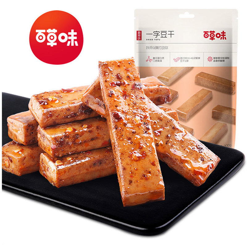 其他零食百草味一字豆干200g 麻辣味/五香味(1包装)返回商品页 >