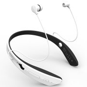 运动蓝牙耳机 无线音乐立体声颈挂式双耳头戴式通用型 (白色)