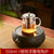 玻璃茶壶家用加厚耐高温茶具套装煮花茶壶神器耐热水壶过滤泡茶壶(550ml +铸铁浮雕电陶炉)