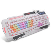 现代（HYUNDAI）KA10机械手感七色背光键盘游戏键盘有线笔记本电脑发光键盘