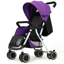 轻便携婴儿推车 可坐可躺折叠婴儿车 避震童车伞车 宝宝手推婴儿车童车(普通版--富贵紫)