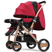 【双向推行】轻便可坐可躺婴儿推车折叠四轮儿童伞车宝宝bb手推婴儿车(DDX688酒红色)
