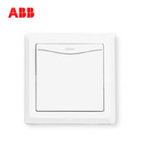 ABB开关插座面板德逸系列白色86型一位单开双控带LED灯一开双控开关AE164