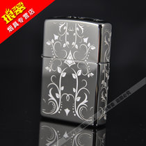 2015年新款芝宝煤油打火机zippo正版黑冰五面雕刻zp富贵开花28833