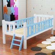 竹咏汇  实木儿童床 婴儿床分体床带梯子床边床松木材质(4)