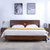 恒兴达 白橡木全实木床1.8米1.5米双人婚床现代简约大床主卧轻奢家具床(1.8*2米胡桃色 床+床垫+床头柜*2)