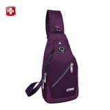 瑞士军刀胸包斜挎包休闲运动骑行旅行男女小背包SA1026(紫色)