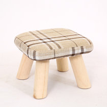 缘诺亿 蘑菇创意换鞋凳儿童矮凳四脚方凳可拆洗家居凳实木卡通凳ht-005#(格子 24小时内发货)
