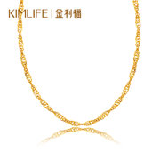 金利福钻石 黄金项链 时尚女款足金宽版绞丝链 F001413宽版绞丝链 约3.54-3.8克，随机发货