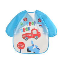 婴幼儿童长袖免洗防水罩衣婴儿食饭兜 EVA卡通反穿衣6-36个月(蓝色小汽车)