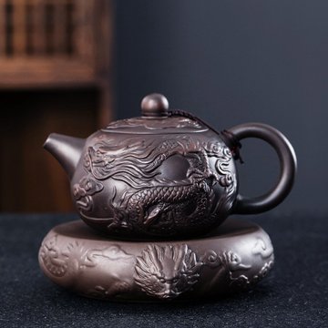 紫砂壶手工单壶高档礼盒茶壶大小容量单人浮雕西施壶功夫茶具套装龙凤