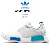 【亿阳】新款阿迪达斯男女跑步鞋 Adidas三叶草 Originals Boost NMD圣保罗白蓝跑步鞋 S75235(图片色 40)