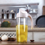 玻璃油壶家用防漏油瓶厨房自动开合带盖油罐壶(杏色 600ML)