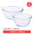 玻璃碗沙拉家用大号汤碗微波炉专用耐高温热透明打蛋烘焙碗和面盆(1100ML+1600ML【2件套】)