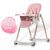 宝宝餐椅婴儿吃饭椅子便携式宜家多功能学坐可折叠儿童餐桌椅座椅(藕粉.土豪金铝管 适合0-36个月)