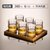 威士忌酒杯洋酒杯子水晶玻璃创意古典家用啤酒高档高端酒具套装(【强化加厚】 钻石款 300ml 6只装+竹木托盘)