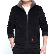 吉普盾(NIANJEEP)男士纯棉棉服灯芯绒翻领保暖棉衣男士户外工装保暖外套(浅灰色 4XL)