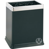 南方长方形双层垃圾桶酒店客房垃圾筒家用厨房不锈钢加厚GPX-45A(黑色)