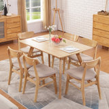 明佳友 餐桌 实木 餐桌 伸缩餐桌椅组合 饭桌餐台 餐桌椅 椅 组合餐桌 M622(榉木色 一桌四椅)