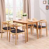 天米 TIMI 北欧白橡实木桌椅 1.2米1.4米餐厅家具 总统椅组合(原木色 1.4米餐桌)