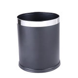 和畅圆形垃圾桶 GPX-21A不锈钢垃圾筒家用厨房垃圾桶酒店宾馆用客房桶(C黑色烤漆)