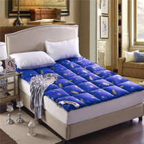 羽绒床垫床褥子加厚酒店鹅绒床垫榻榻米单双人学生宿舍可折叠床垫(蓝色 180*200)
