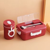 日式饭盒上班族女学生微波炉加热餐具水果便当盒便携分格餐盒套装