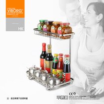 【香港域堡】304不锈钢厨房双层调味架 调味调料调味架OS-6110B(亮光（套装含4个调味瓶+2个酱油瓶）)