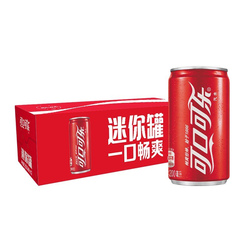 200ml*12罐 整箱装 迷你摩登罐 小可乐 可口可乐出品 新老包装随机