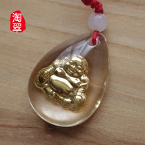 淘翠 足金合成水晶吊坠 转运佛吊坠 送贵金属检测证书