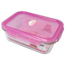 乐扣乐扣KT耐热玻璃保鲜盒 粉色保鲜容器 保鲜盒饭盒便当盒LLG428(LLG445-PKT1L 默认版本)