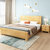 吉木多 橡胶木实木中式简约风1.8,1.5米双人床婚床卧室家具(1.8*2m原木色 床+床垫+床头柜*1)