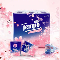 得宝(Tempo)手帕纸迷你4层加厚7张*12包樱花香味 樱花香味