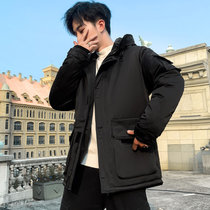 太子龙男士羽绒棉服潮牌2019新款短款工装轻薄帅气潮流学生中长款冬季外套   STZDQCN1908(黑色 XXXL)