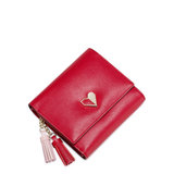[NUCELLE纽芝兰]新款流苏短款钱包时尚甜美女士零钱夹日韩版手拿包(红色)
