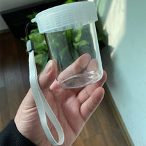南瓜可爱水杯塑料杯子透明礼品杯家用便携泡茶大容量保温隔热创意(耐摔塑料透明带盖小单杯)
