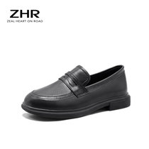 ZHR女新款时尚JK单鞋学院风简约休闲英伦小皮鞋BK10(黑色 37)