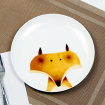 惠宝隆 西餐盘创意骨瓷餐具菜盘家用陶瓷器卡通碟子点心早餐水果牛排盘子(狐狸款)