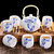 景德镇陶瓷手绘茶具套装 中式家用6人茶杯茶壶玉色牡丹安全包装(玉色牡丹)