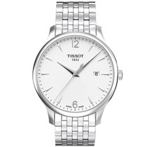 天梭(TISSOT)瑞士手表 俊雅经典系列商务休闲白盘银壳全钢带石英男士腕表T063.610.11.037.00(白盘银钢带)