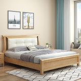 吉木多 北欧实木1.8米双人床现代简约软包靠背1.5米主卧床 颜色拍下备注(1.5*2米带软包 单床)