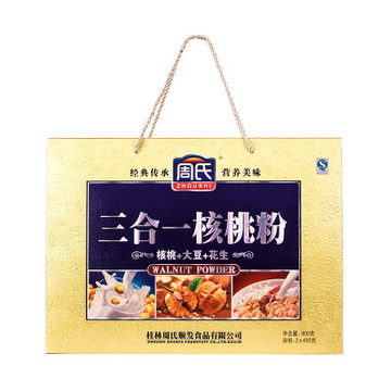 周氏三合一核桃粉礼盒900g盒