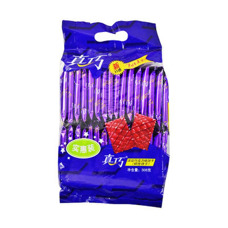 真巧涂层饼干巧克力味308g/盒