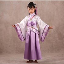 儿童古装仙女公主裙七仙女汉服古筝演出服女童贵妃写真服(紫罗兰)(160cm(160cm))