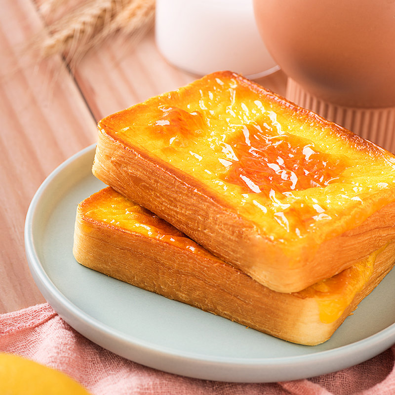 推荐三只松鼠岩烧乳酪吐司520gx2箱营养早餐蛋糕面包零食